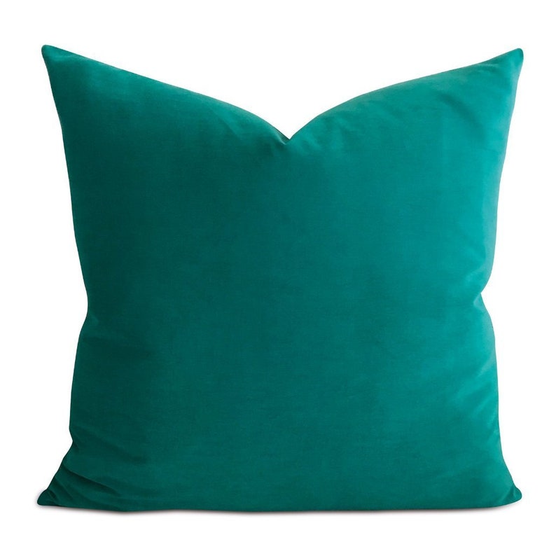 Teal Velvet Decorative Pillow Etsy