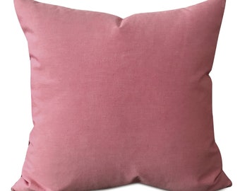 Dusty Pink Solid Throw Pillow Cover 22x22