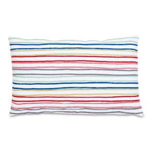 Folkloric Rainbow Striped 100% Linen Decorative Pillow Cover 13&quot; x 22&quot;