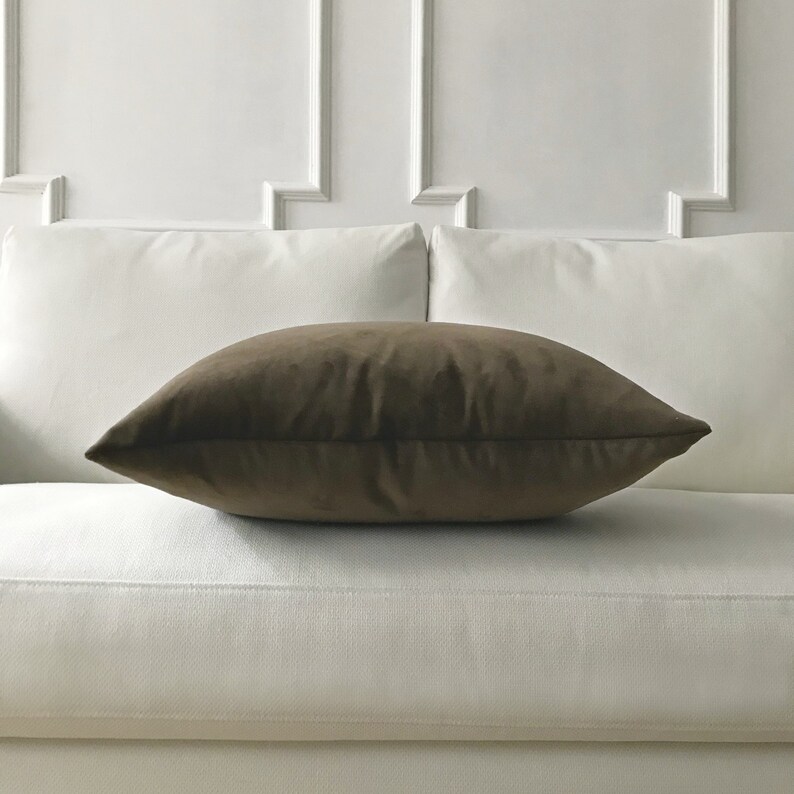 Mocha Velvet Throw Pillow Cover 24x24 Etsy