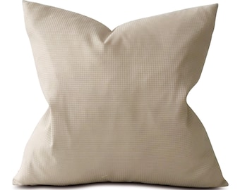 Cream Blush Gingham Throw Pillow Cover 24x24