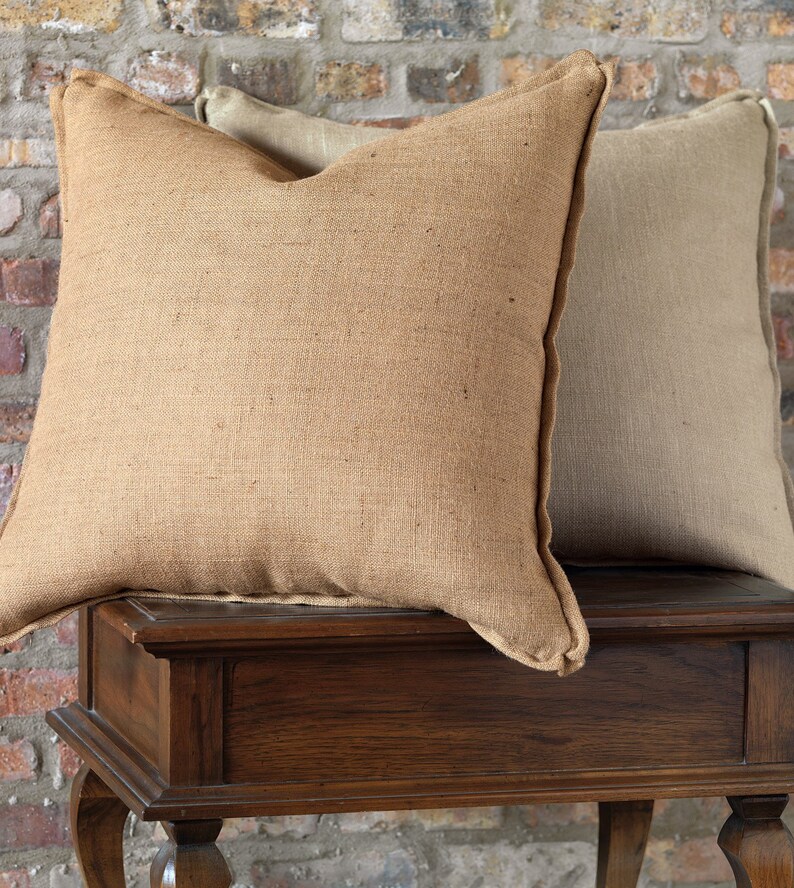 Rustique Wheat Burlap Euro Sham Pillow Cover 27 X Etsy