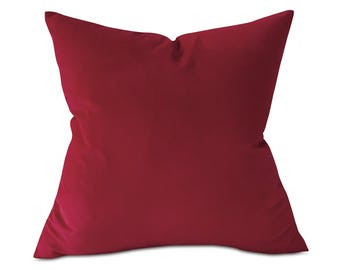 Scarlet Red Lux Velvet Throw Pillow Cover 22"x22"