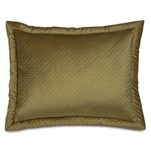 Lars Quilted Velvet Standard Sham 20x27 in Olive