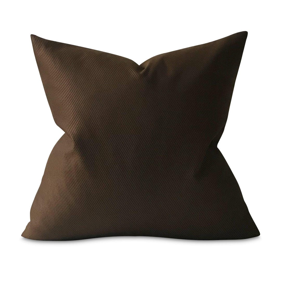 Homescapes Cuscino In Cotone A Maglia - Marrone Cioccolato - 45x45 Cm - Lavabile In Lavatrice - 3