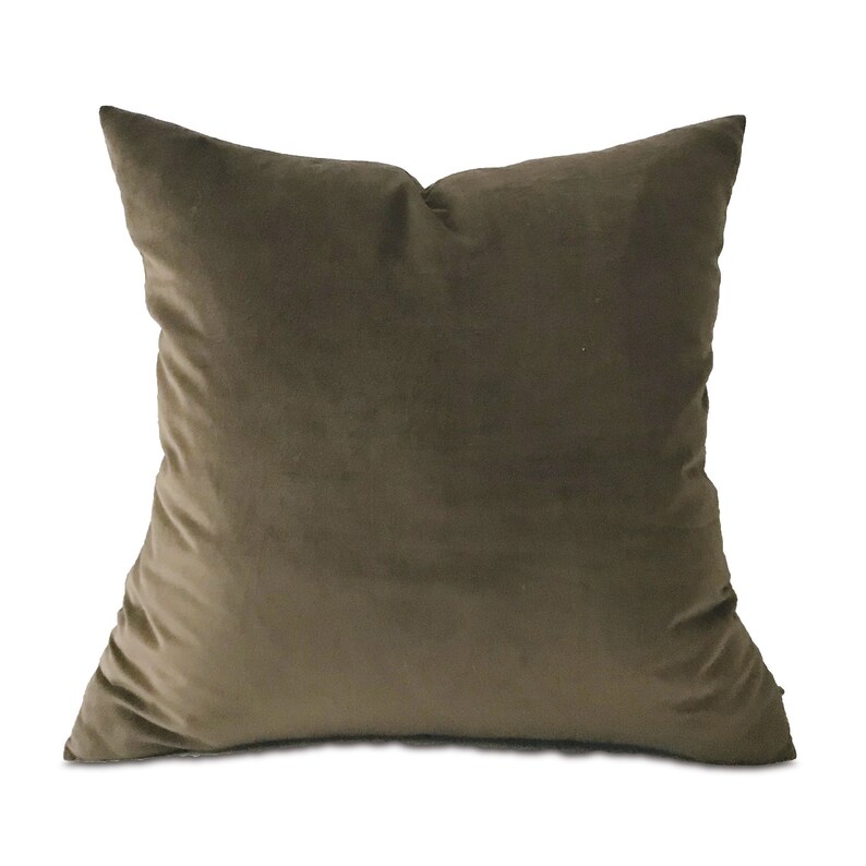 Mocha Velvet Throw Pillow Cover 24x24 Etsy
