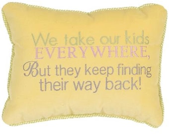 EMBROIDERY CUSHION | Modern Decor Pillow | | Yellow Phrase Pillow | Aesthetic Phrase Decorative Humor Pillow