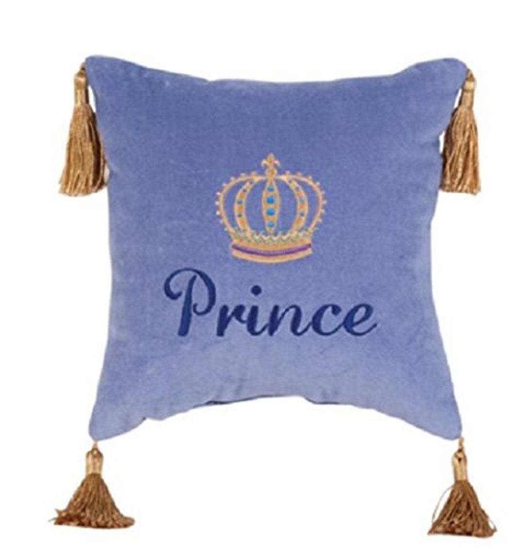 Hyacinth Velvet Pillow 10x10, Embroidered Princess Crown Throw Pillow W
