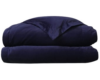 Velvet Duvet Cover in Midnight Blue