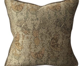 Funda de cojín con diseño de mariposa metálica y cordón dorado (50,8 x 50,8 cm)