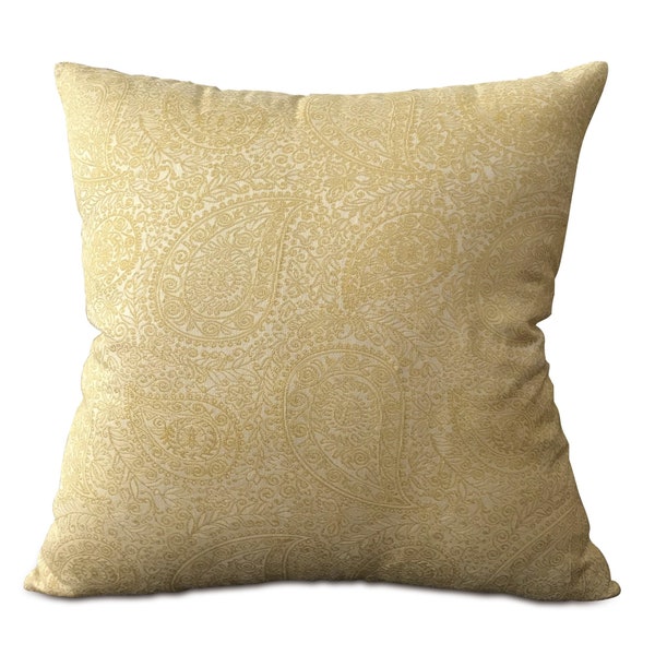 Yellow Paisley Decorative Pillow Cover