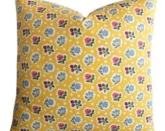 Yellow Bright Floral Decorative Pillow Cover 22" x 22"