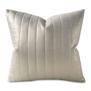 Metallic Linen Quilted Decorative Pillow Cover 20&quot; x 20&quot;