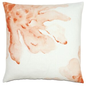 Orange Hand-Painted Floral Hibiscus Pillow Cover 20&quot; x 20&quot;