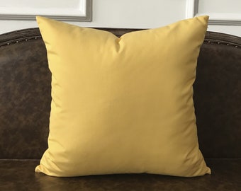 Yellow Solid Throw Pillow Cover 22x22