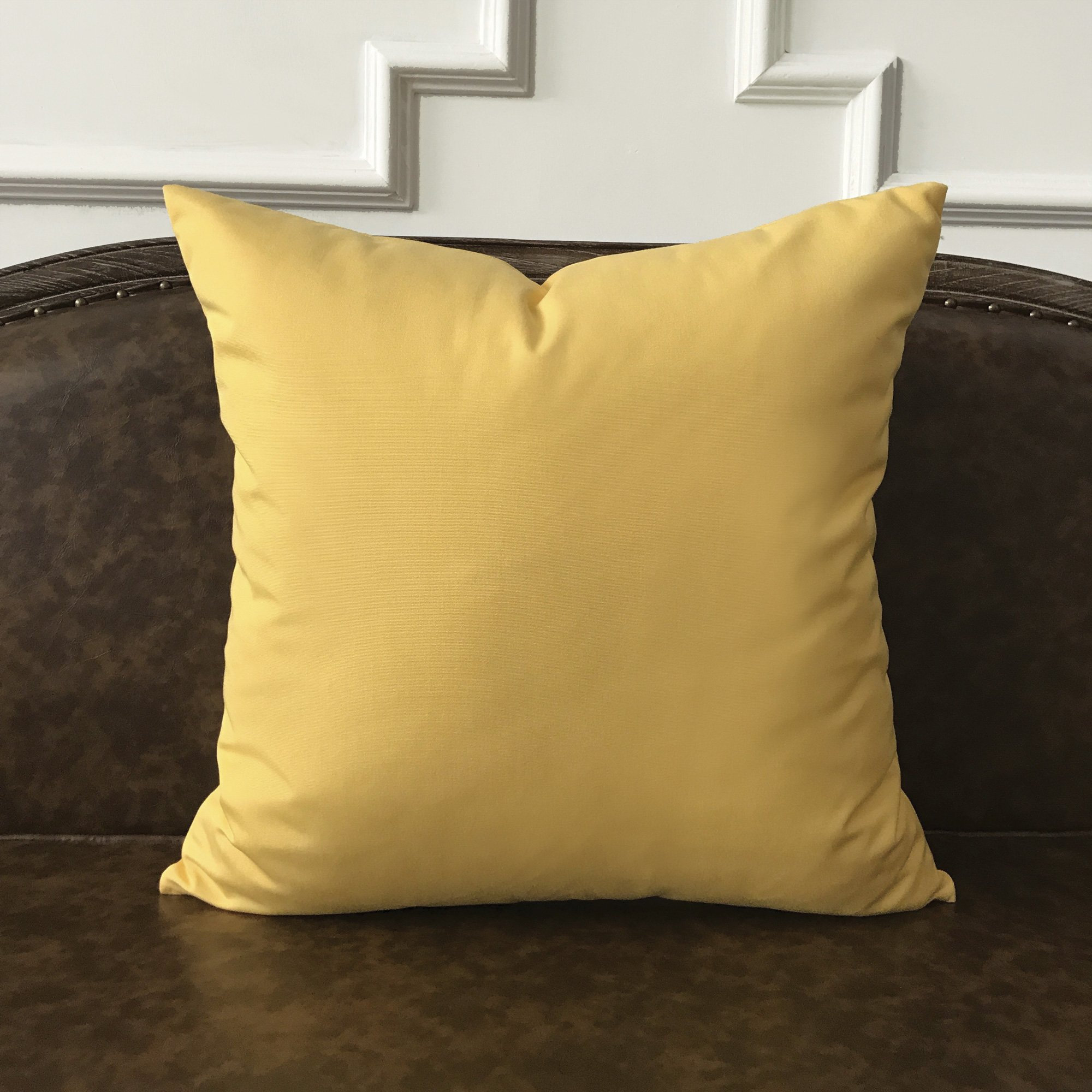 Yellow Solid Throw Pillow Cover 22x22 Etsy