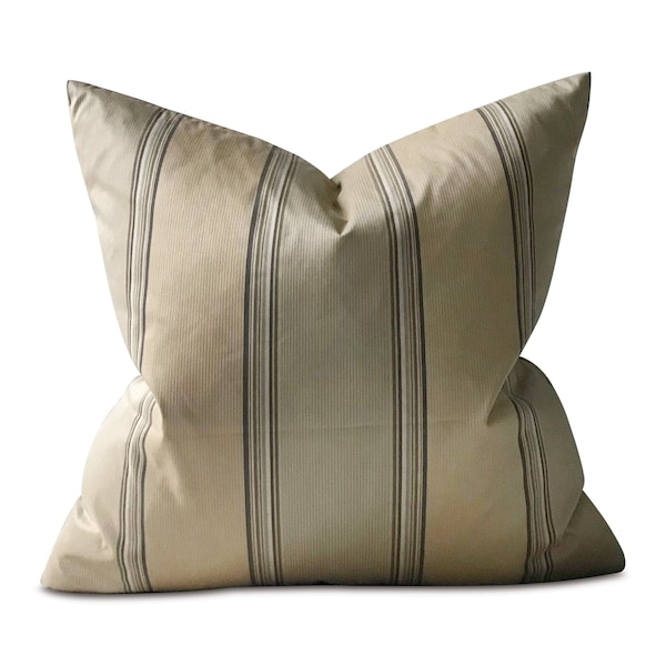 Wide Striped Throw Pillow Cover 24x24