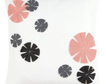 Winter Camellia Throw Pillow Cover 16x16