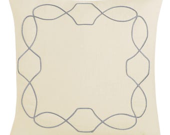 Marfil Asscher lino almohada decorativa 20"X20"