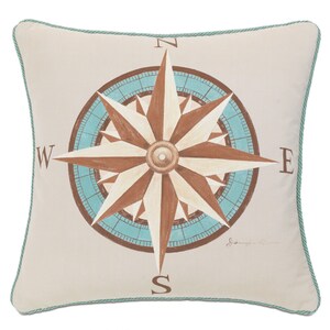 Nautical Compass Decorative Outdoor Pillow Cover 22&quot; x 22&quot;