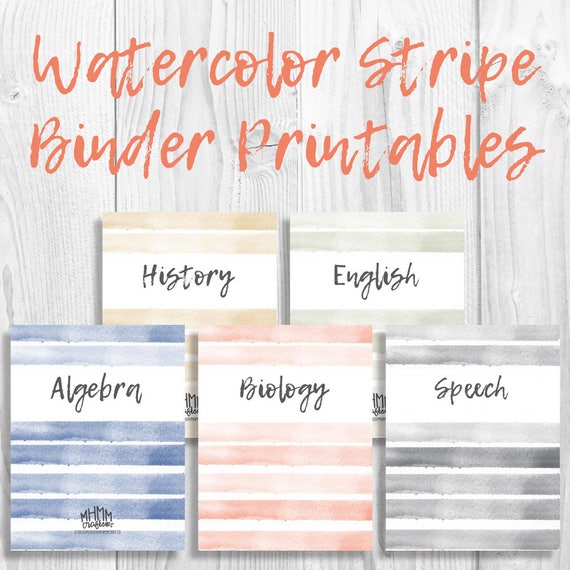set of 5 printable binder covers inserts w spines free font etsy