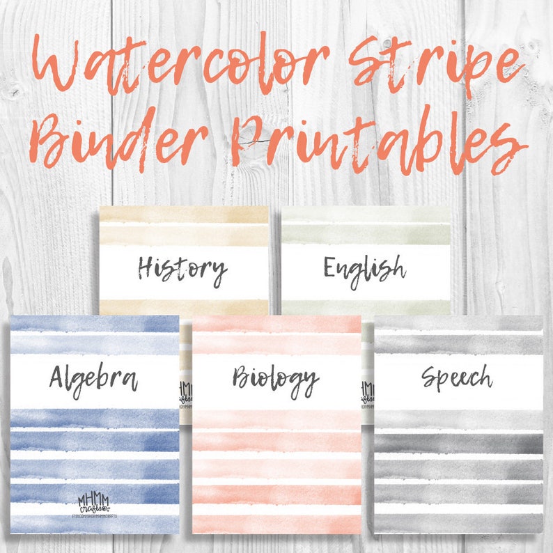Mounted of 5 Printable Binder Addresses/Inserts w/ Spines Free of charge Font Customizable Watercolor Stripe 5 Shades Quick Down load MhmmCrafts image regarding Printable Binder Inserts identify Established of 5 Printable Binder Handles/Inserts w/ Spines Cost-free Font Customizable Watercolor Stripe 5 Colours Immediate Down load MhmmCrafts
