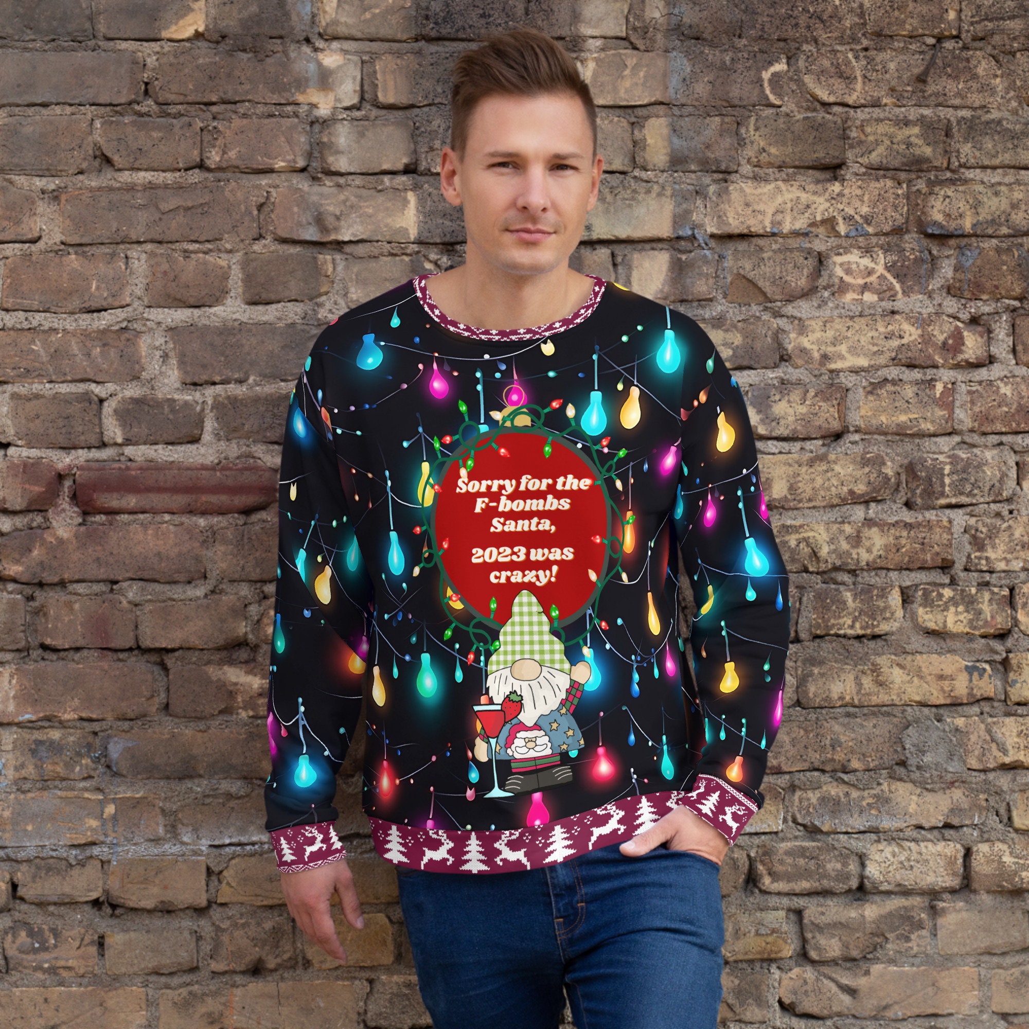 Discover Funny and Ugly Christmas Sweatshirt, Ugly Christmas Sweater, funny Christmas gift, psychedelic Christmas