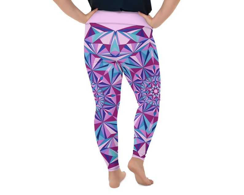 Pink and Blue Plus Size Leggings; Colourful leggings; Pink and Blue Mandala Leggings; Plus Size Yoga Pants; Plus Size Leggings