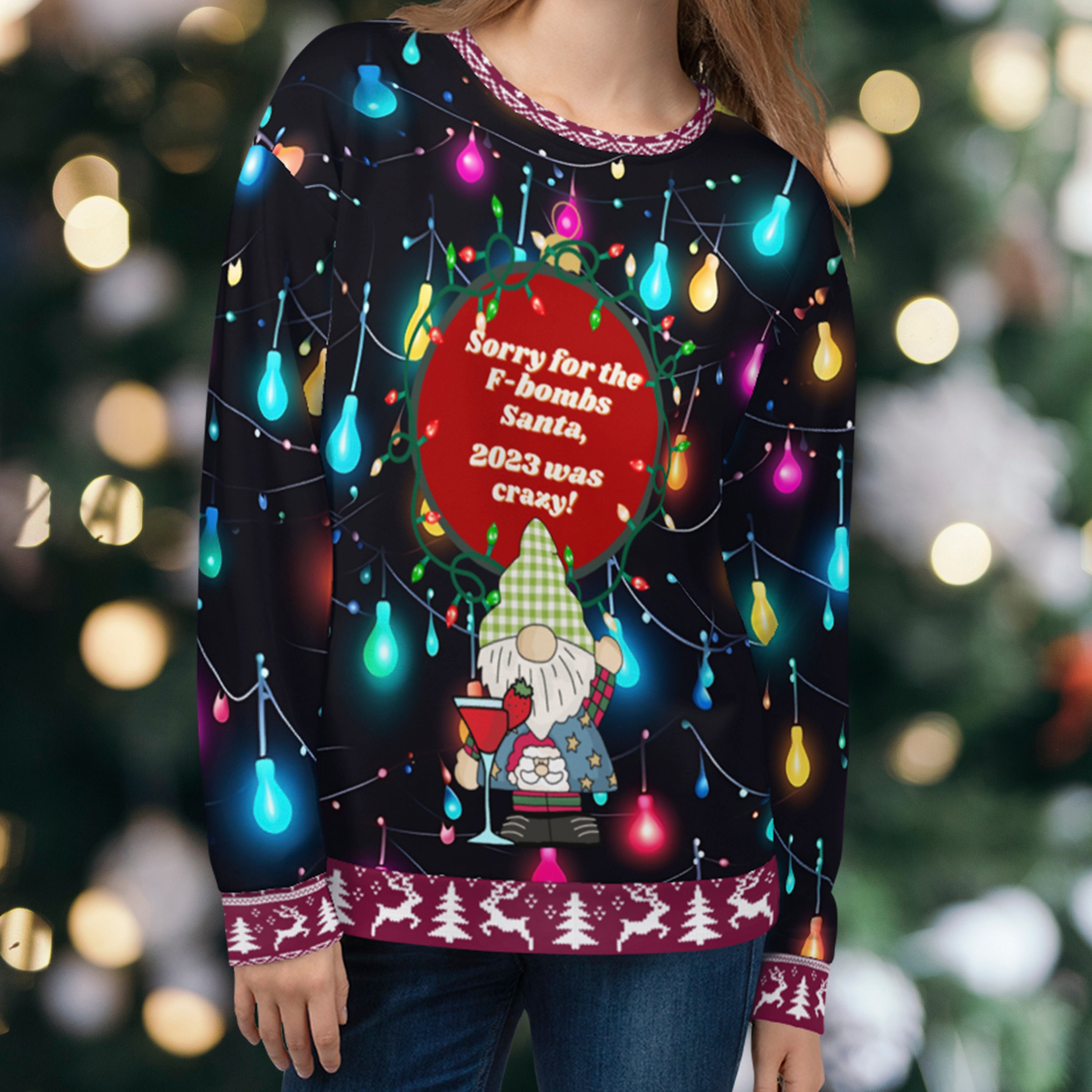 Discover Funny and Ugly Christmas Sweatshirt, Ugly Christmas Sweater, funny Christmas gift, psychedelic Christmas