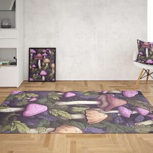 Mushroom Rug, Area Rugs, Cottagecore Home Decor, Cottage Core Home Interior Decor, Mushroom Interior, Gift for Home, Housewarming Gift