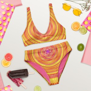 Orange Bikini Set for Women, Cheeky Orange Bathing Suit for Women, Boho Bikini, Festival Bikini, Hippie Bikini, Tribal Bathing Suit, Phoenix