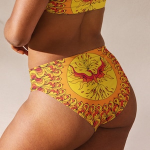 Orange Bikini Set for Women, Cheeky Orange Bathing Suit for Women, Boho Bikini, Festival Bikini, Hippie Bikini, Tribal Bathing Suit, Phoenix