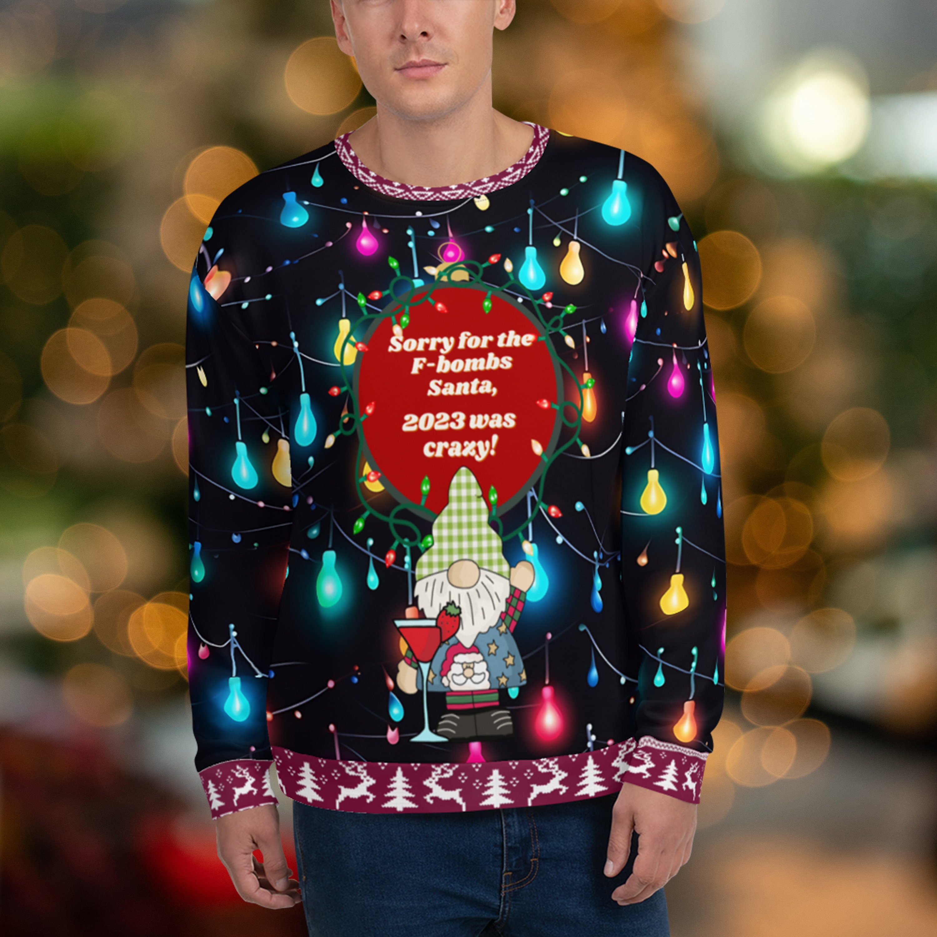 Discover Funny and Ugly Christmas Sweatshirt, Ugly Christmas Sweater, funny Christmas gift, psychedelic Christmas