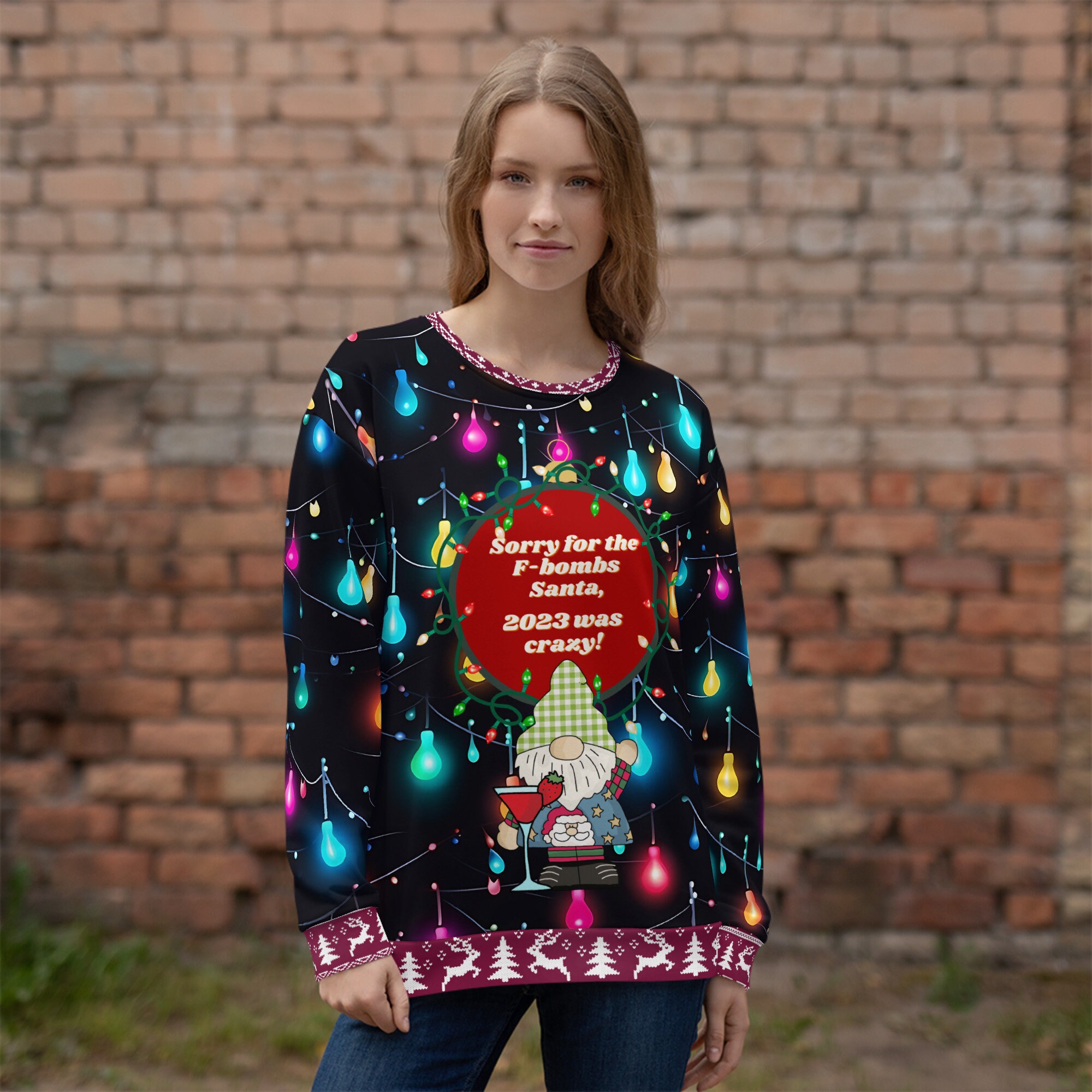 Discover Funny and Ugly Christmas Sweatshirt, Ugly Christmas Sweater, funny Christmas gift, psychedelic Christmas