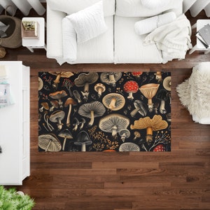 Mushroom Rug, Area Rugs, Cottagecore Home Decor, Cottage Core Home Interior Decor, Mushroom Interior, Gift for Home, Housewarming Gift