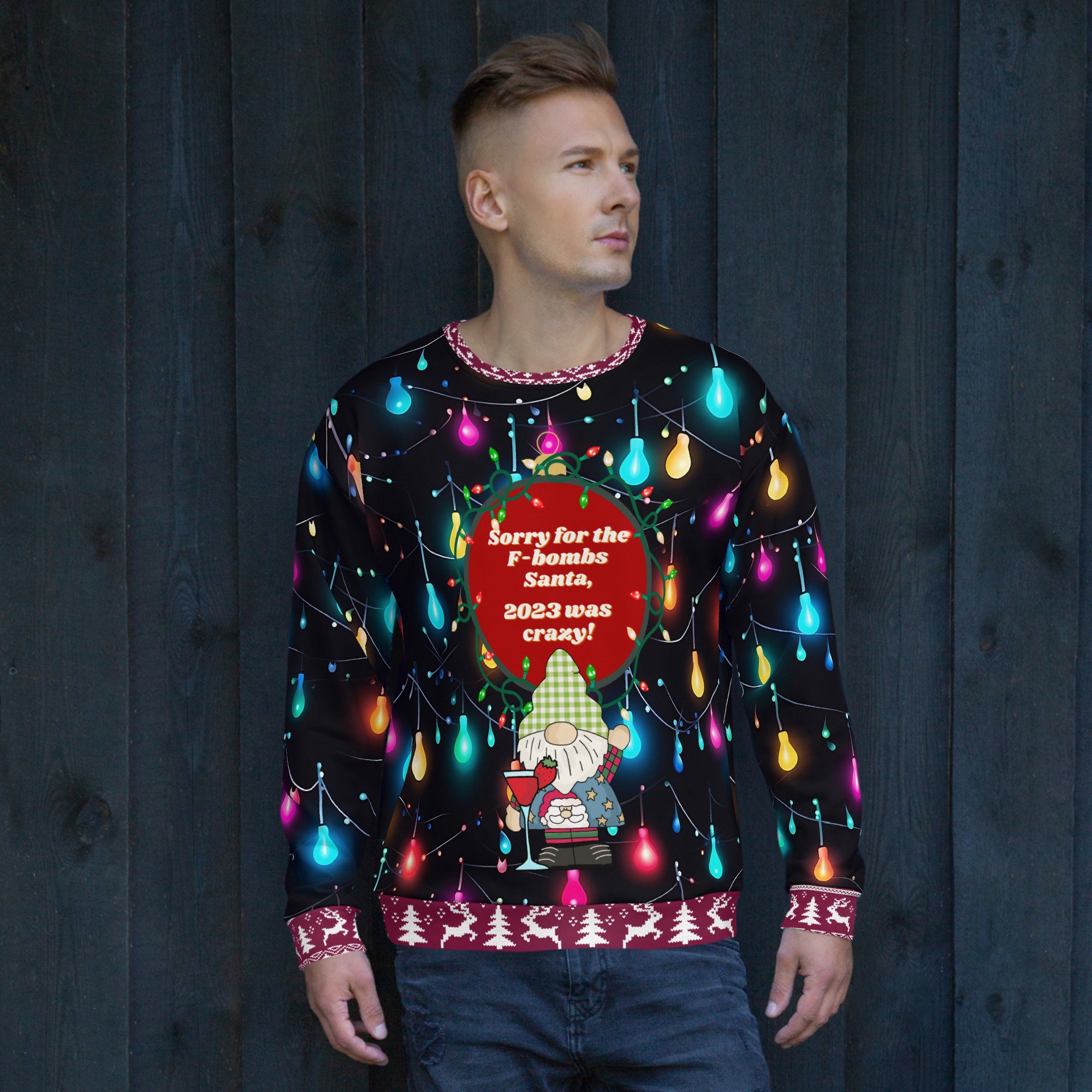 Discover Funny and Ugly Christmas Sweatshirt, Ugly Christmas Sweater, funny Christmas gift, psychedelic Christmas