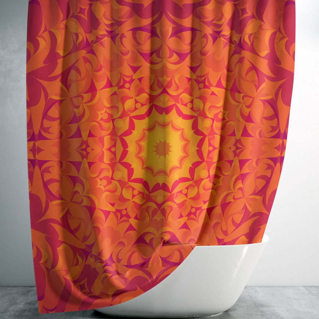Boho Shower Curtain Exclusive Design Unique Bath Decor Etsy