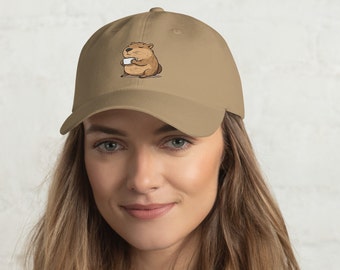 Embroided capybara hat for him and her, Capybara dad hat