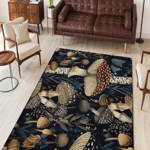 Mushroom Rug, Area Rugs, Cottagecore Home Decor, Cottage Core Home Interior Decor, Mushroom Interior, Gift for Home, Housewarming Gift