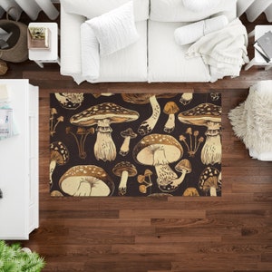 Mushroom Rug, Area Rugs, Cottagecore Home Decor, Cottage Core Home Interior Decor, Mushroom Interior, Gift for Home, Housewarming Gift
