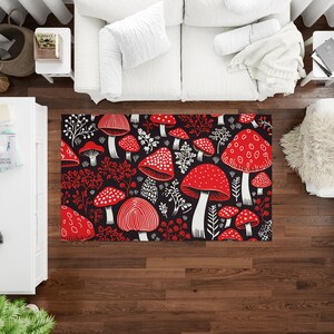 Mushroom Rug, Area Rugs, Cottagecore Home Decor, Cottage Core Home Interior Decor, Mushroom Interior, Gift for Home, Housewarming Gift