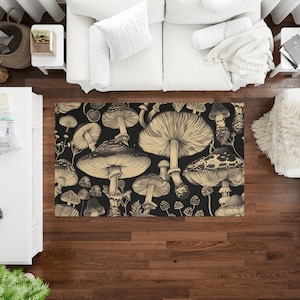 Mushroom Rug, Area Rugs, Cottagecore Home Decor, Cottage Core Home Interior Decor, Mushroom Interior, Gift for Home, Housewarming Gift