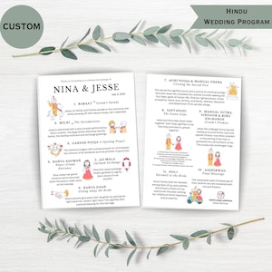 CUSTOM HINDU Printable Wedding Ceremony Program - Digital PDF