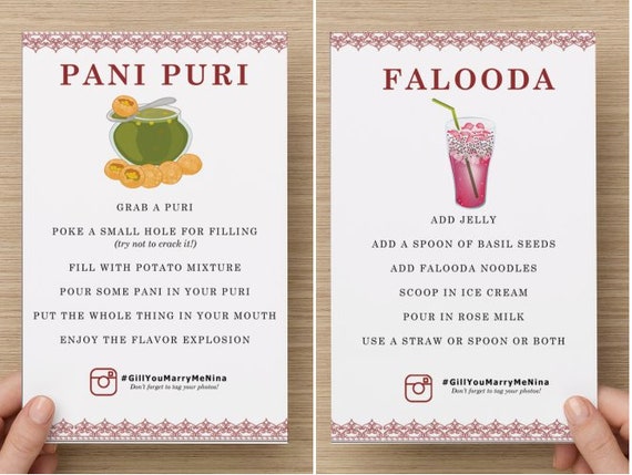 Custom Indian Wedding Dinner Stationary Menu Items Digital Etsy