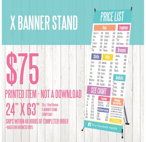 X Banner Stand Price List Etsy