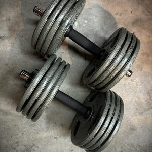 Adjustable Dumbbell Weights - 80 lb Total Weight with Shipping