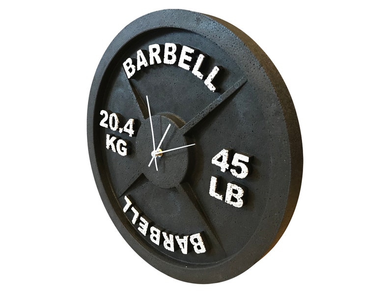 Weightlifting Gift Idea 45 Lb Barbell Gym Wall Clock Etsy