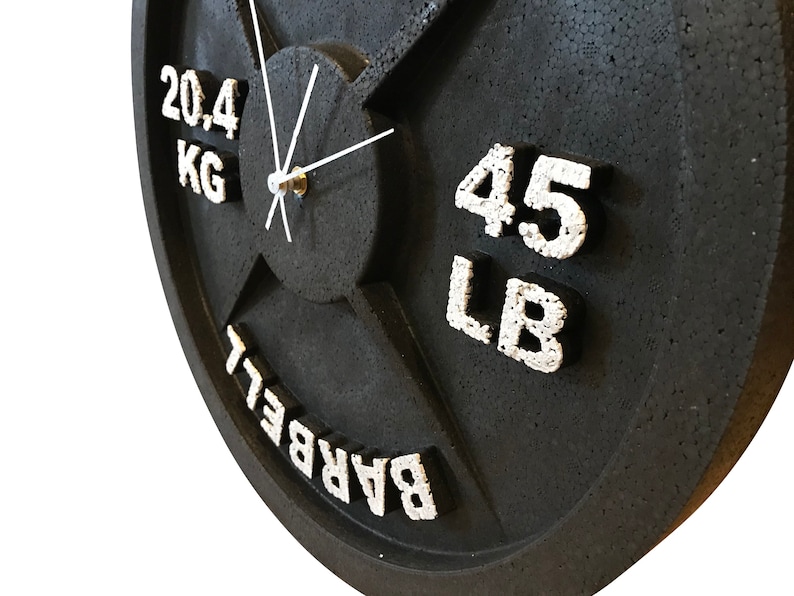 Weightlifting Gift Idea 45 Lb Barbell Gym Wall Clock Etsy