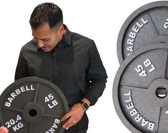 Fake Weights – 1 Pair 45lb Barbell Prop Weights Set No Returns