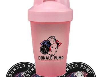 Trump 2025 Protein Shaker Bottle Set  “Donald Pump” Gym & Workout Gift MAGA Fitness, Pre-Workout Drink Cup, Gift for Men Women, Christmas